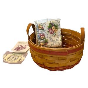 Longaberger Mothers Day Basket Of Love Cloth Liner, Protector 8" Leather Handle